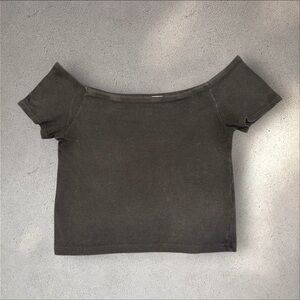 Black off the shoulder crop top